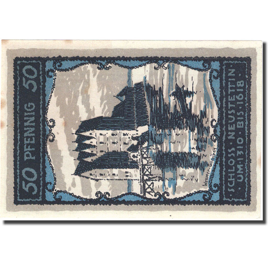 Banconote, Germania, Neustettin, 50 Pfennig, château, 1921 SPL Mehl 968.1