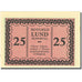 1Geldschein, Deutschland, lund-Schobüll, 25 Pfennig 1921 rosa UNZ- Mehl 844.1b