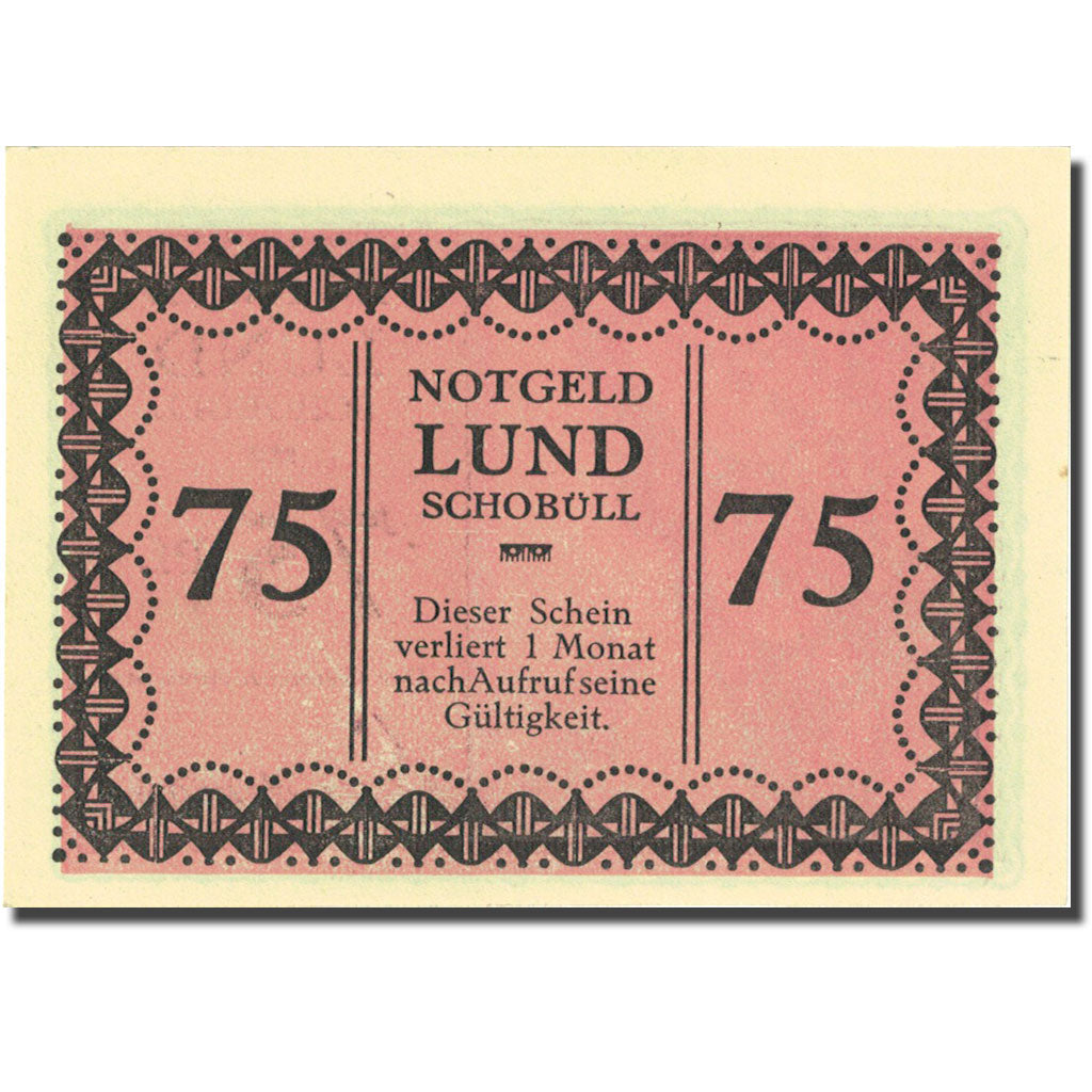 Banconote, Germania, lund-Schobüll, 75 Pfennig personnage 1 pink SPL Mehl 844.1b