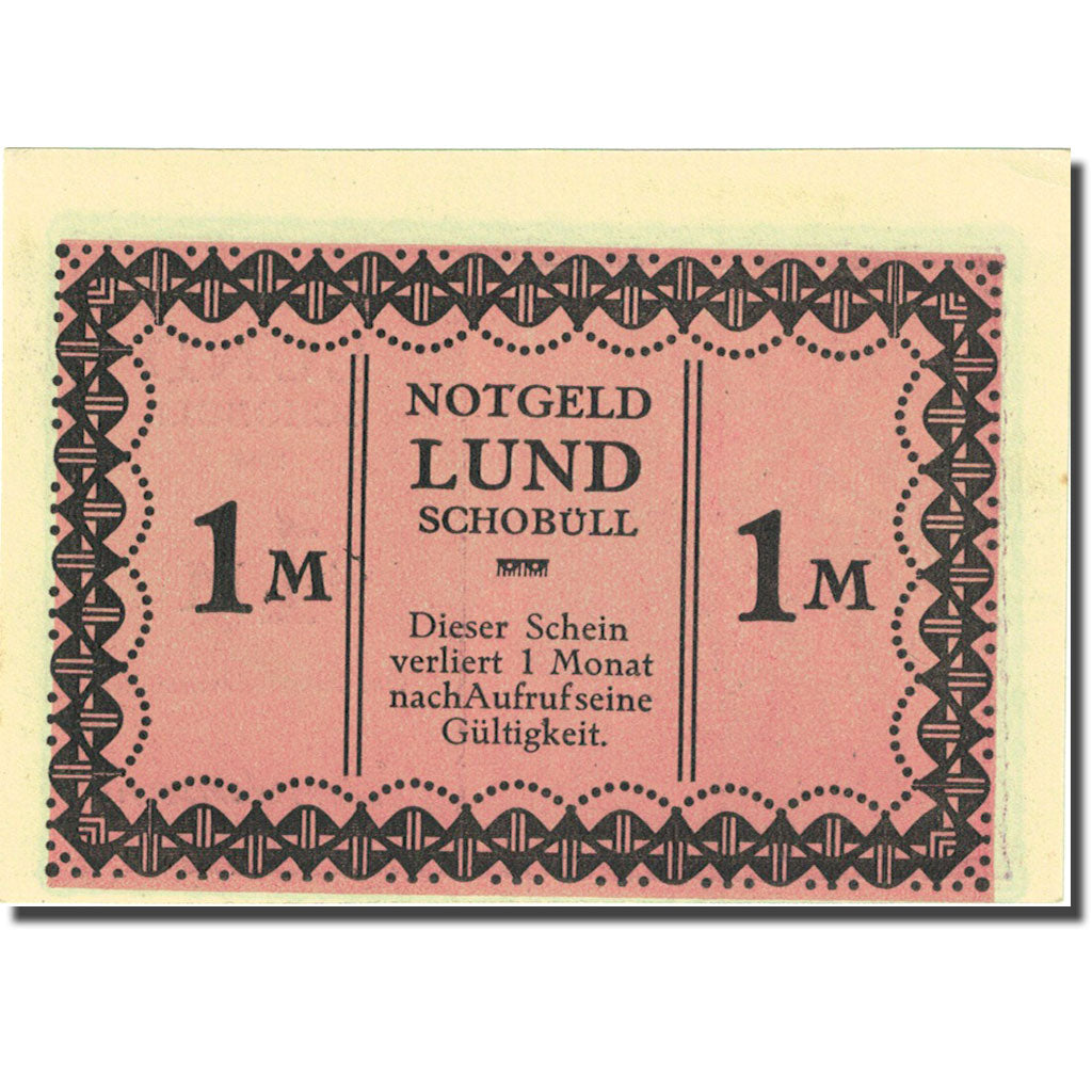 Banknote, Germany, lund-Schobüll, 1 Mark personnage 2 pink UNC(63) Mehl 844.1b