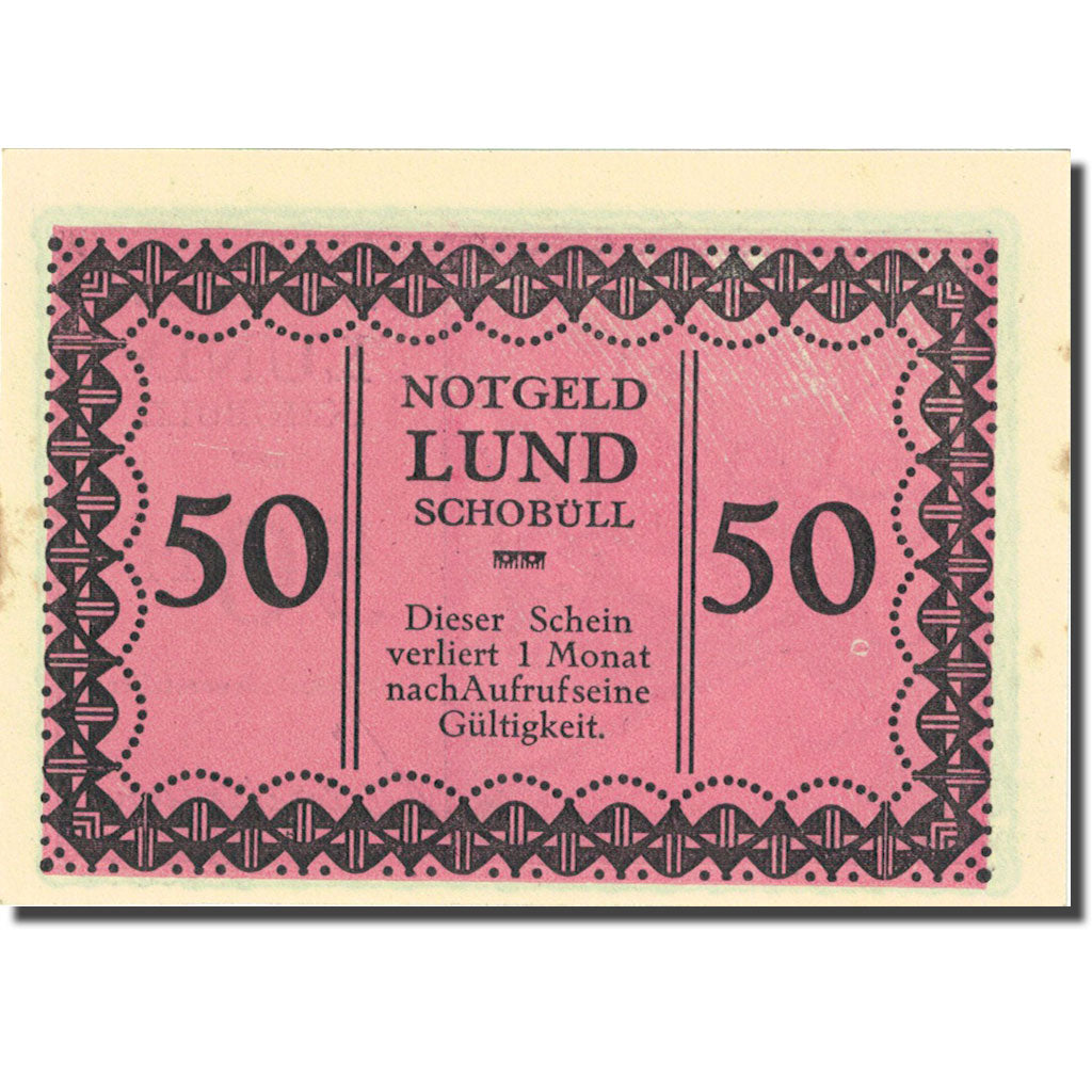 Banknote, Germany, lund-Schobüll, 50 Pfennig purple 1921 UNC(63) Mehl 844.2b