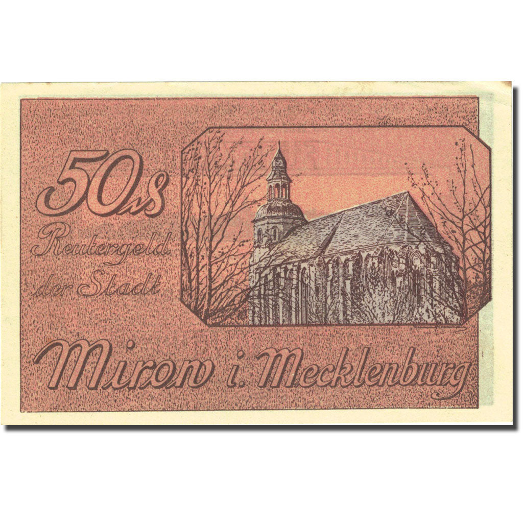 Banknote, Germany, Mirow, 50 Pfennig, Eglise 1922-05-31, UNC(60-62) Mehl 889.1