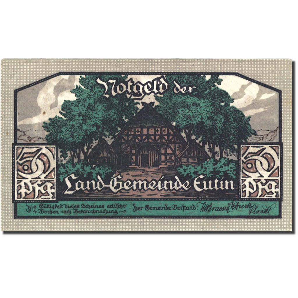 Banknote, Germany, Eutin, 50 Pfennig, Animaux, 1921, UNC(63), Mehl:358.1