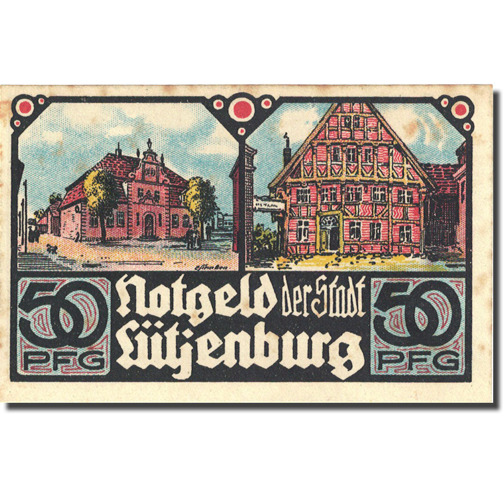 Banknote, Germany, Lütjenburg, 50 Pfennig, Monument, 1921 AU(55-58) Mehl 843.1