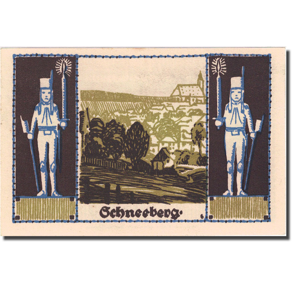 Banconote, Germania, Schneeberg, 50 Pfennig, paysage, 1921, SPL, Mehl:1190.1a