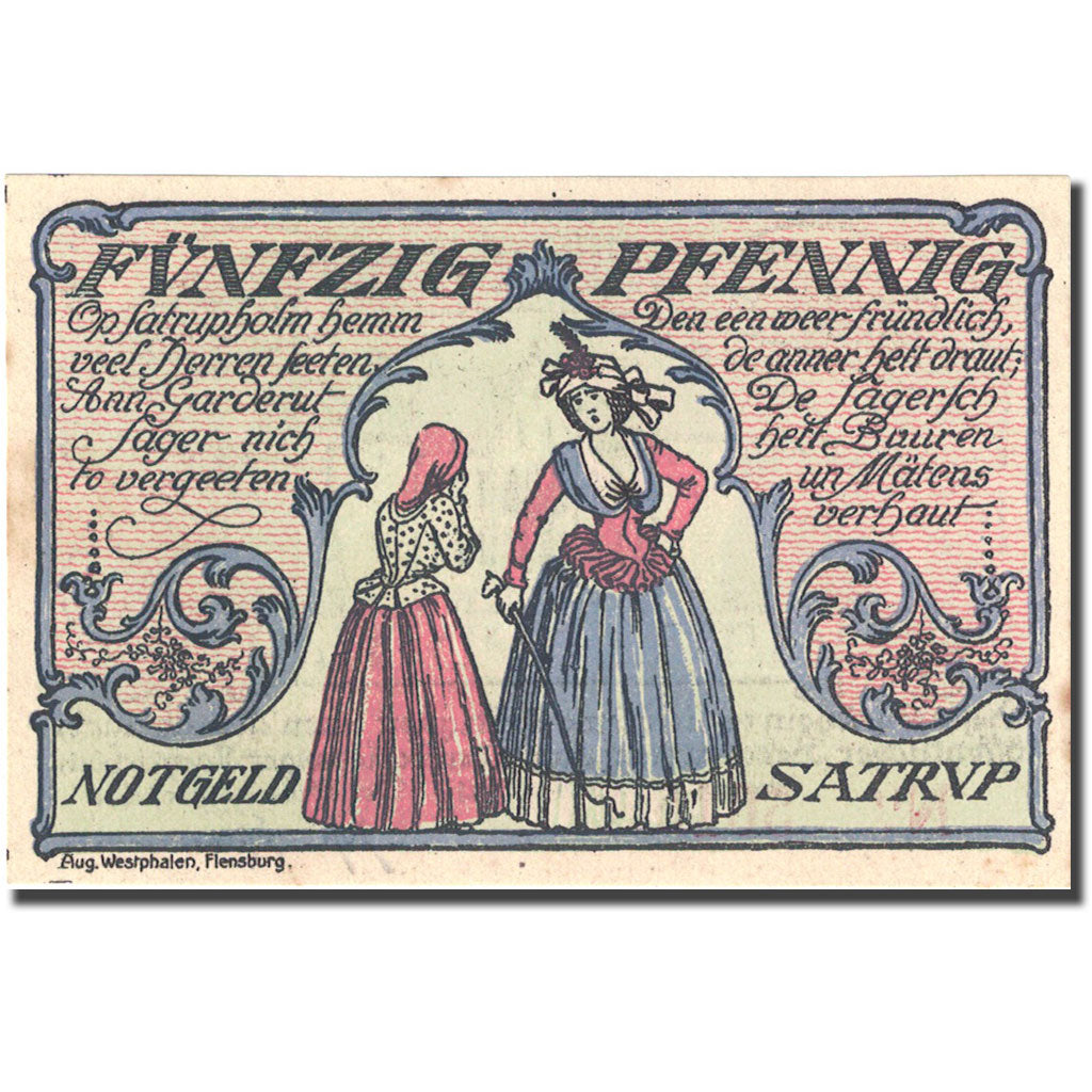 Banconote, Germania, Satrup, 50 Pfennig, personnage 1921-05-26 SPL Mehl 1169.1a