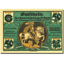 Banknote, Germany, Hamburg, 50 Pfennig, paysage, 1921 UNC(63) Mehl 552.1