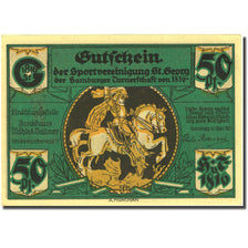 Geldschein, Deutschland, Hamburg, 50 Pfennig, Incendie, 1921 UNZ- Mehl 552.1