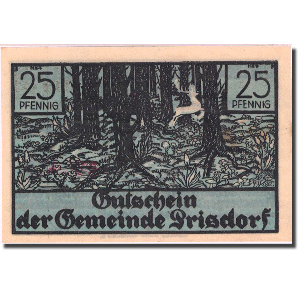 Banknote, Germany, Prisdorf, 25 Pfennig, Forêt, 1921, UNC(60-62), Mehl:1076.1