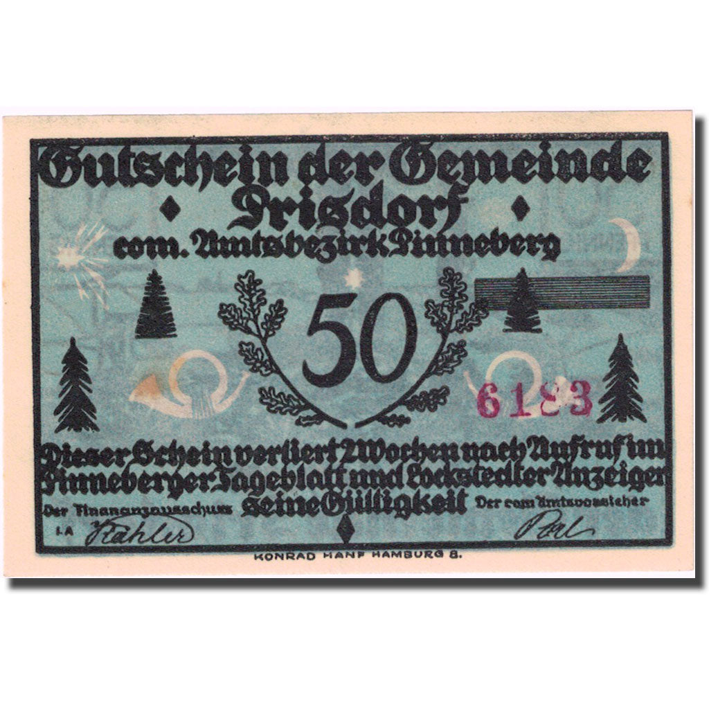 Banknote, Germany, Prisdorf, 50 Pfennig, forêt 2, 1921, UNC(63), Mehl:1076.1