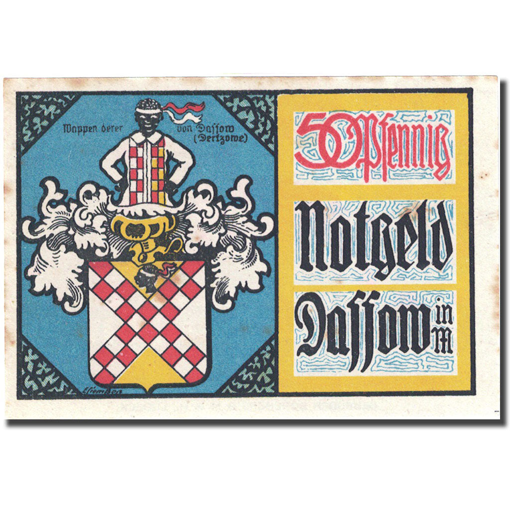 Banknote, Germany, Dassow, 50 Pfennig, Eglise, 1922 AU(55-58) Mehl 260.2