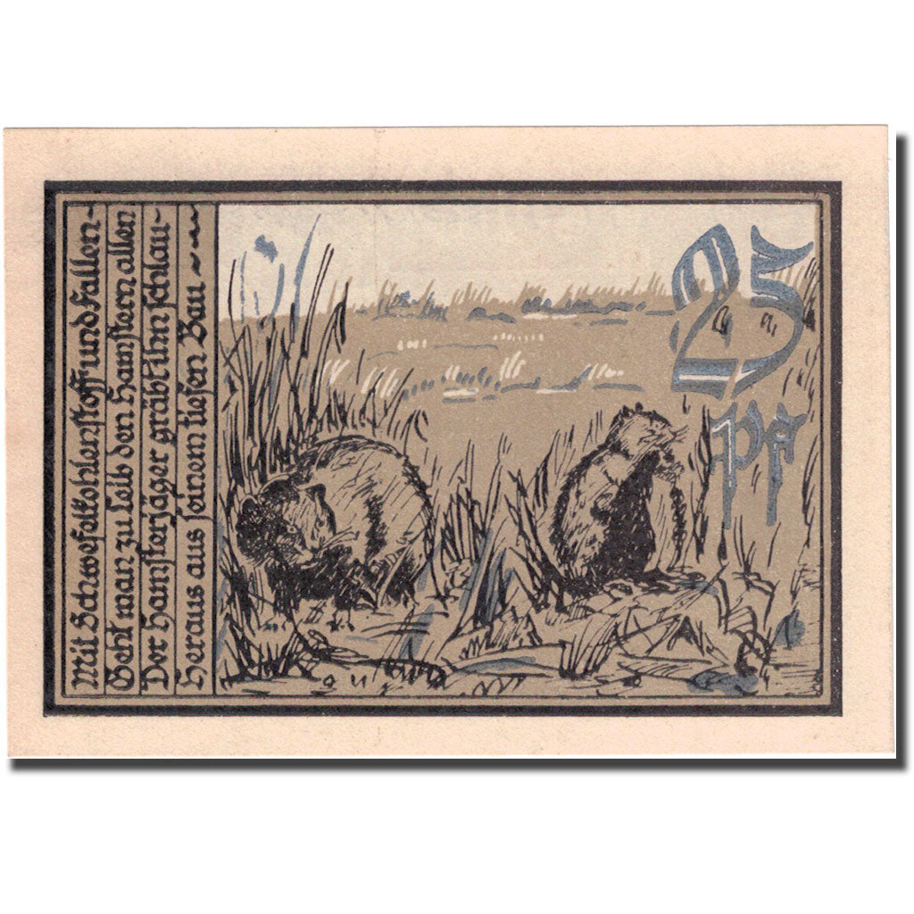 Banconote, Germania, Aschersleben, 25 Pfennig, Animaux 1922-03-01 SPL Mehl 50.5a