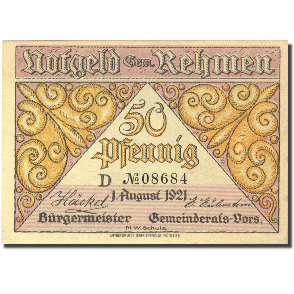 Banconote, Germania, Rehmen, 50 Pfennig, Maison 1921 purple SPL Mehl 1108.1