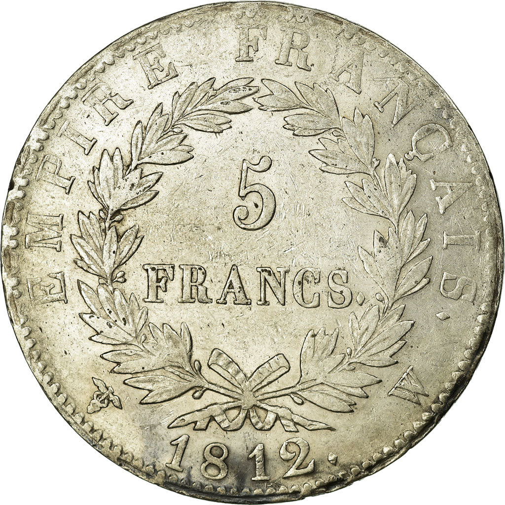 Francia, Napoleon I, 5 Francs, 1812, Lille, Plata, MBC, Gadoury:584, KM:694.16