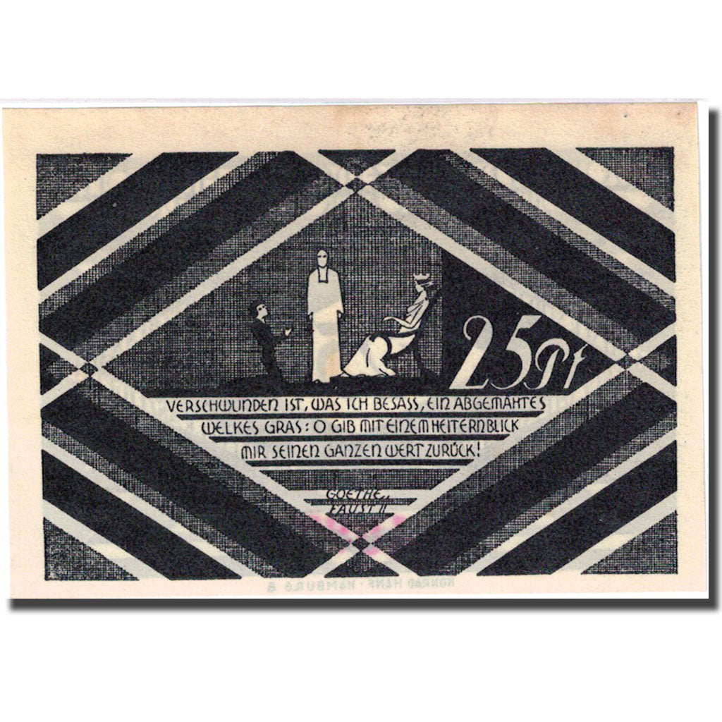 Banknote, Germany, Hasloh, 25 Pfennig, personnage, 1921, UNC(63), Mehl:584.1