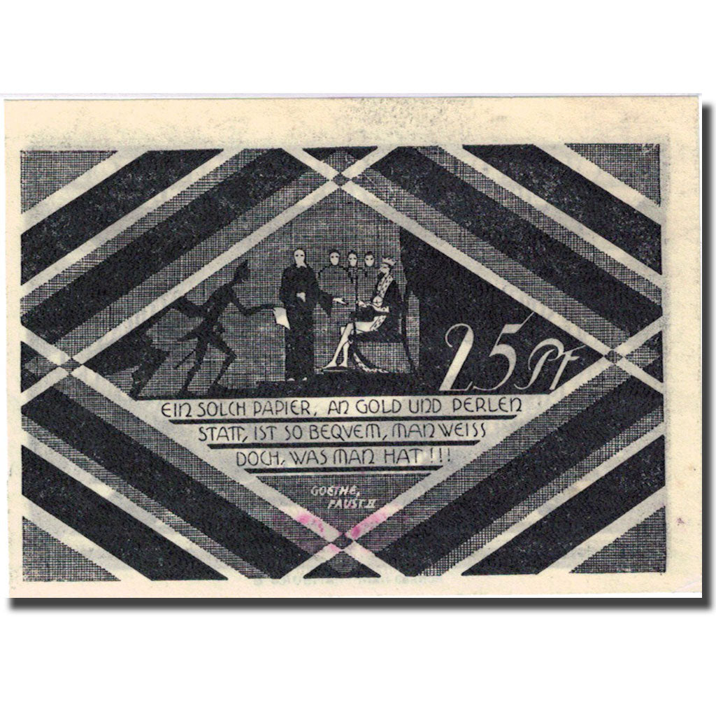 Banconote, Germania, Hasloh, 25 Pfennig, personnage 1, 1921, SPL, Mehl:584.1