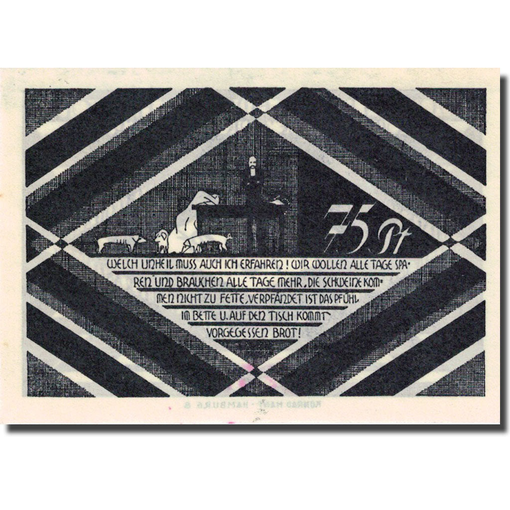 Geldschein, Deutschland, Hasloh, 75 Pfennig, personnage, 1921, UNZ-, Mehl:584.1