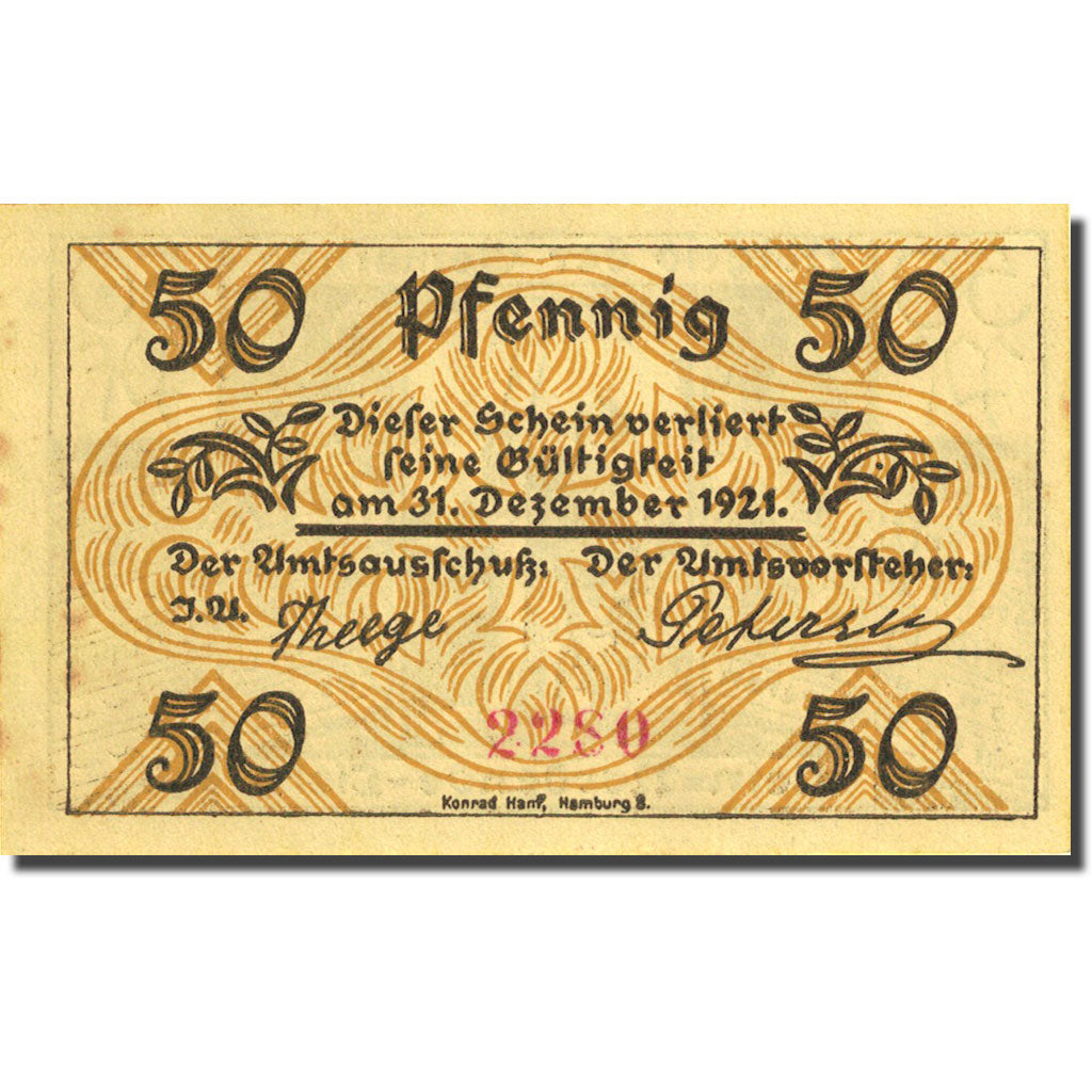 Banknote Germany Klein-Nordende-Lieth 50 Pfennig agriculteur UNC(63) Mehl 706.1a