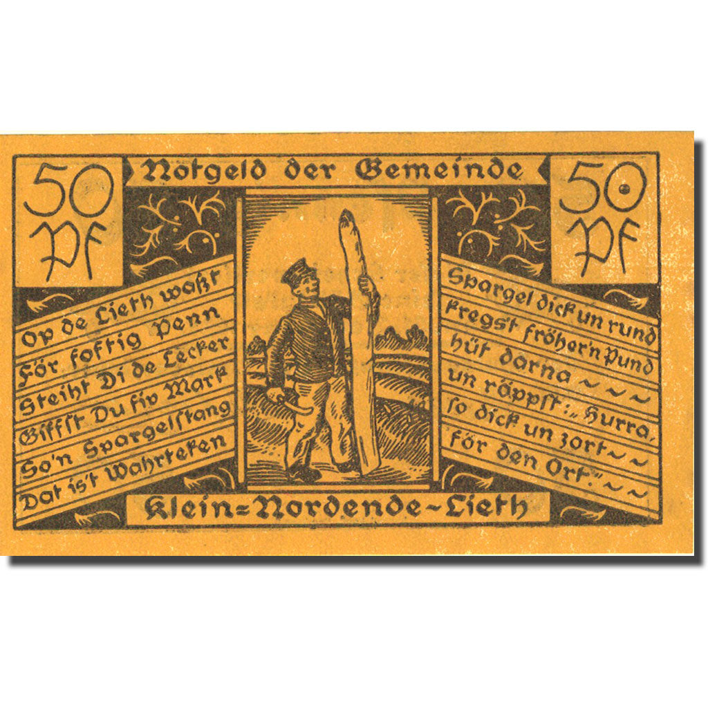 Banknote Germany Klein-Nordende-Lieth 50 Pfennig agriculteur UNC(63) Mehl 706.1a