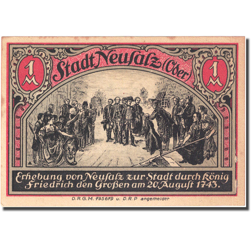 Banknote, Germany, Neusalz, 1 Mark, personnage 3, 1922, AU(55-58), Mehl:960.1