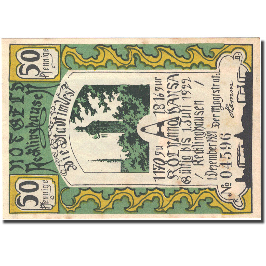 Banconote, Germania, Recklinghausen, 50 Pfennig 1922-07-01 SPL- Mehl 1103.1
