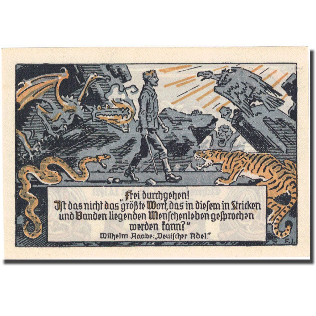 Banknote, Germany, Eschershausen, 10 Pfennig, personnage 1921 UNC(63) Mehl 351.1