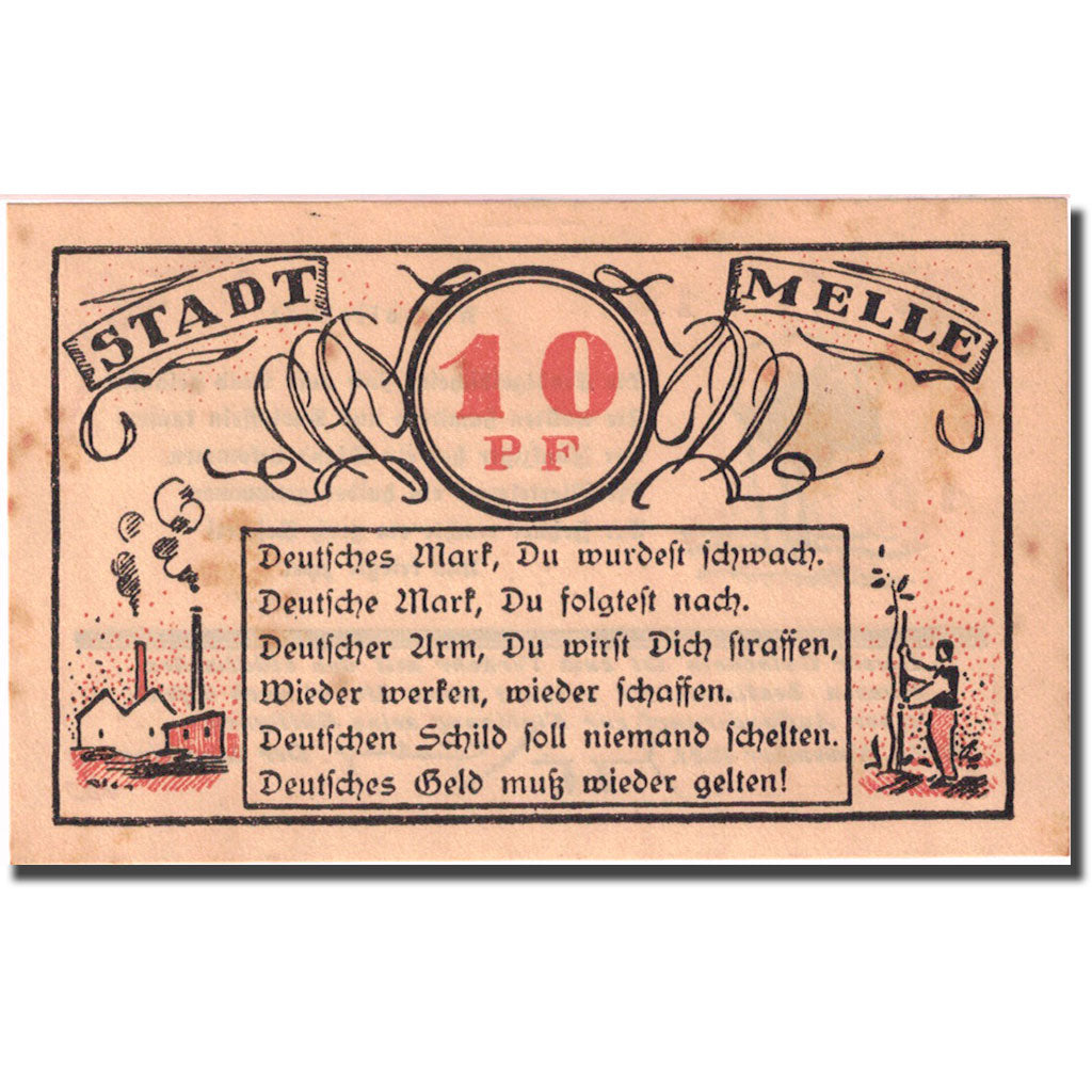 Banconote, Germania, Melle, 10 Pfennig, personnage 1, 1921, SPL-, Mehl:879.1