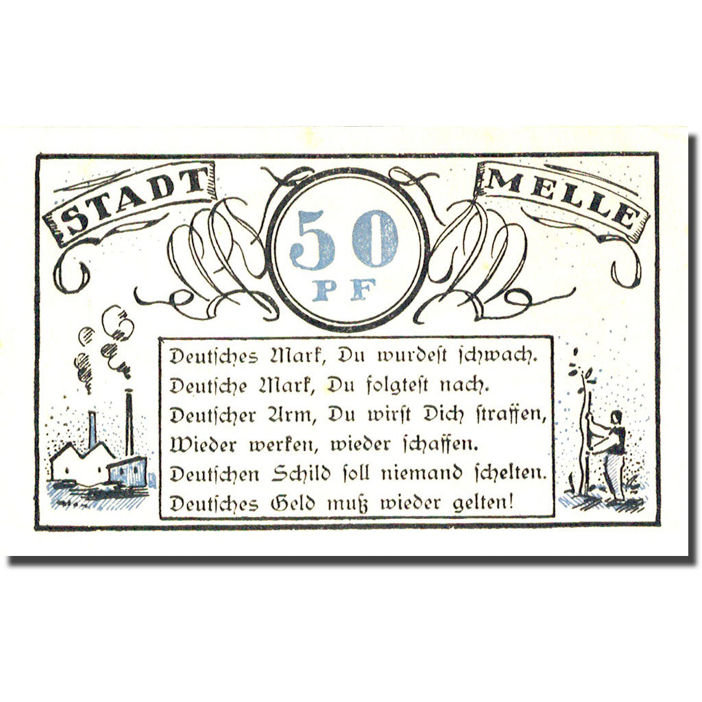 Banknote, Germany, Melle, 50 Pfennig, personnage 3, 1921, UNC(63), Mehl:879.1