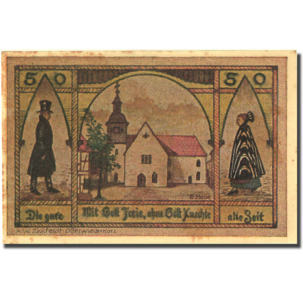 Banknote, Germany, Wasserleben, 50 Pfennig, Eglise, 1921, UNC(60-62) Mehl 1383.2
