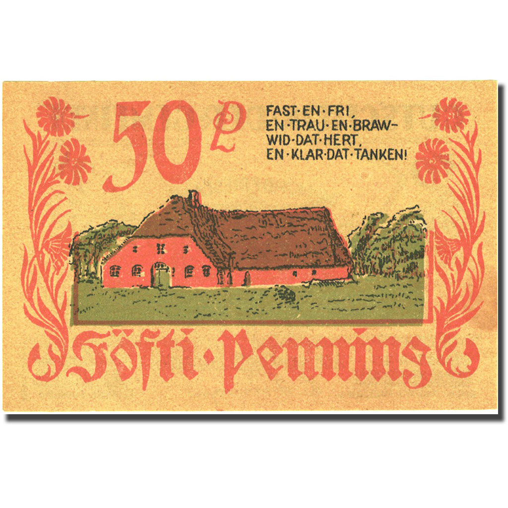 Banknote, Germany, Bordelum, 50 Pfennig, ferme, 1922-03-31 UNC(63) Mehl 143.1