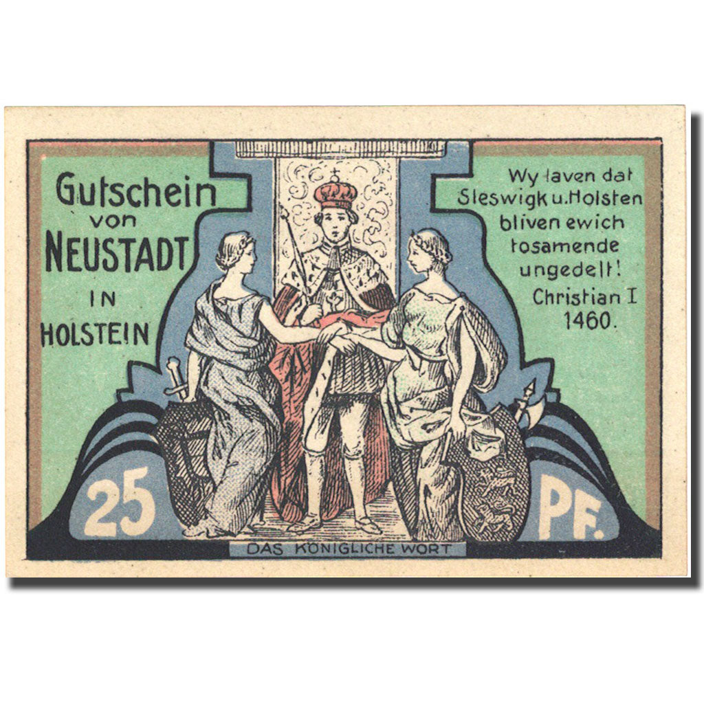 Banknote, Germany, Holstein, 25 Pfennig, personnage, 1921 UNC(63) Mehl 963