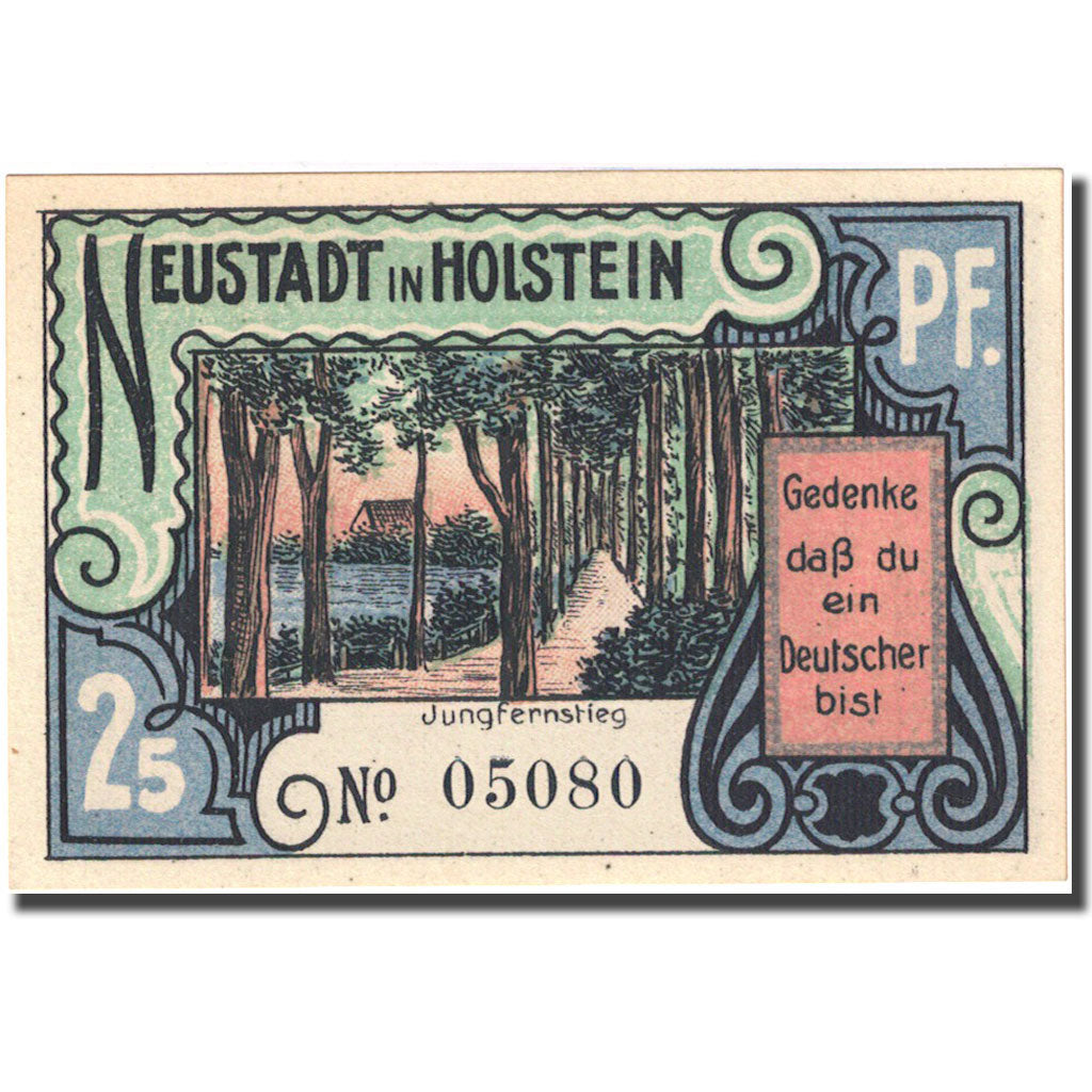 Banknote, Germany, Holstein, 25 Pfennig, personnage 1, 1921 UNC(63) Mehl 963
