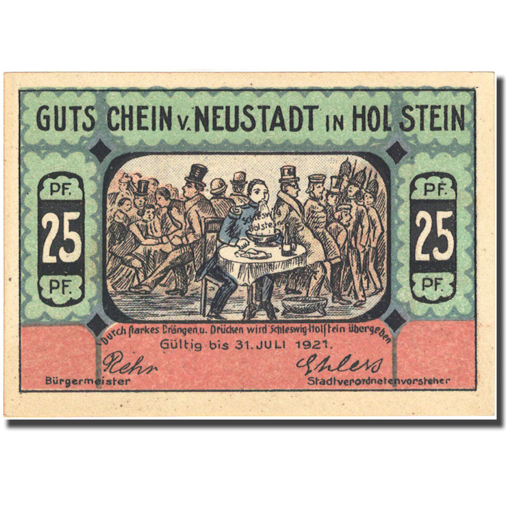 Banknote, Germany, Holstein, 25 Pfennig, personnage 2, 1921 UNC(63) Mehl 963