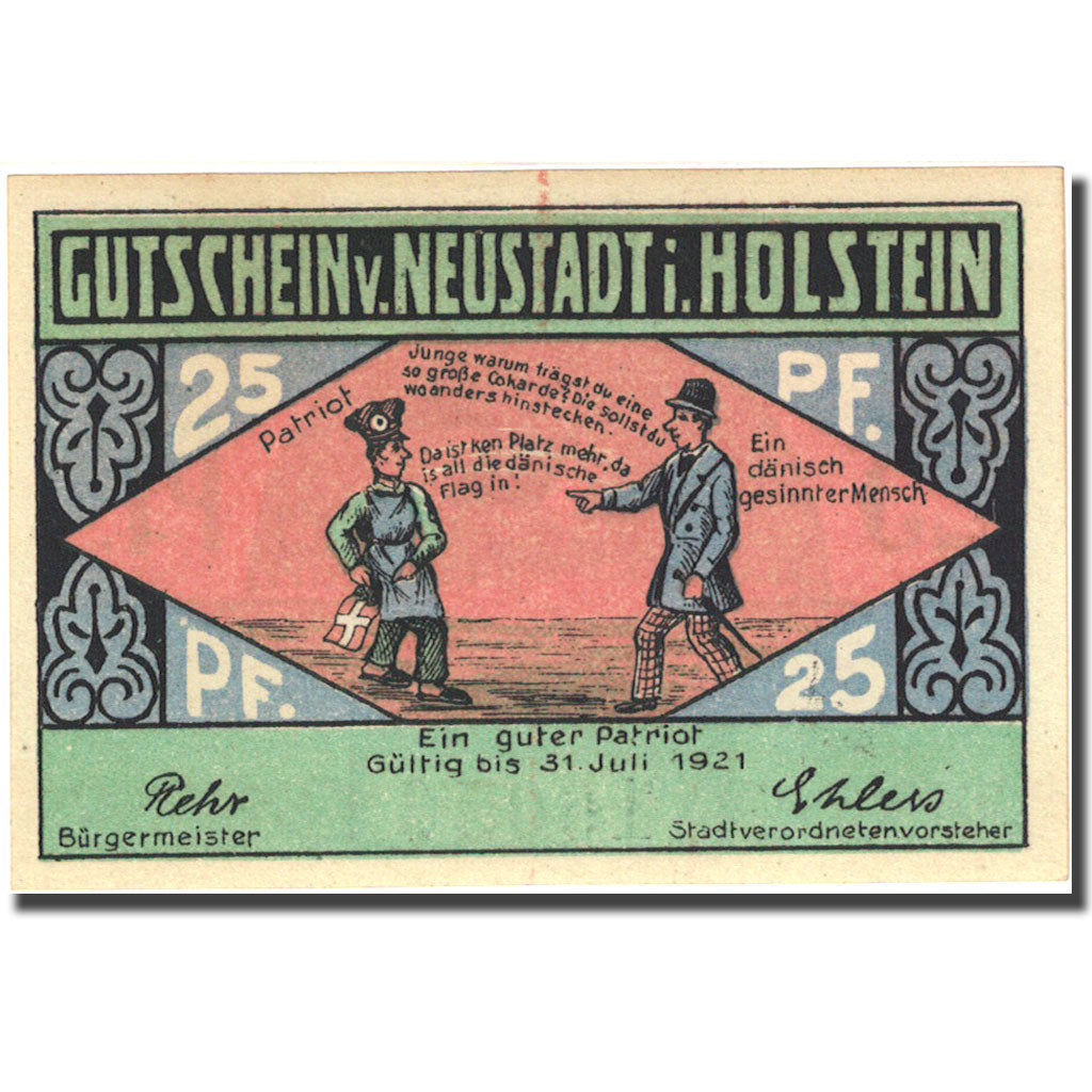 Banknote, Germany, Holstein, 25 Pfennig, personnage 3, 1921 UNC(63) Mehl 963