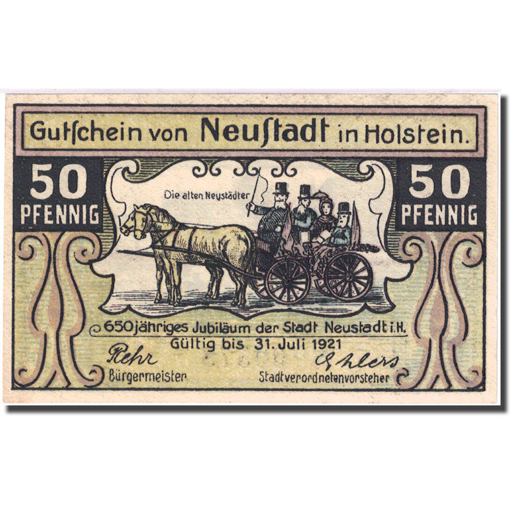 Banknote, Germany, Holstein, 50 Pfennig, personnage 4, 1921, UNC(63) Mehl 963.2a