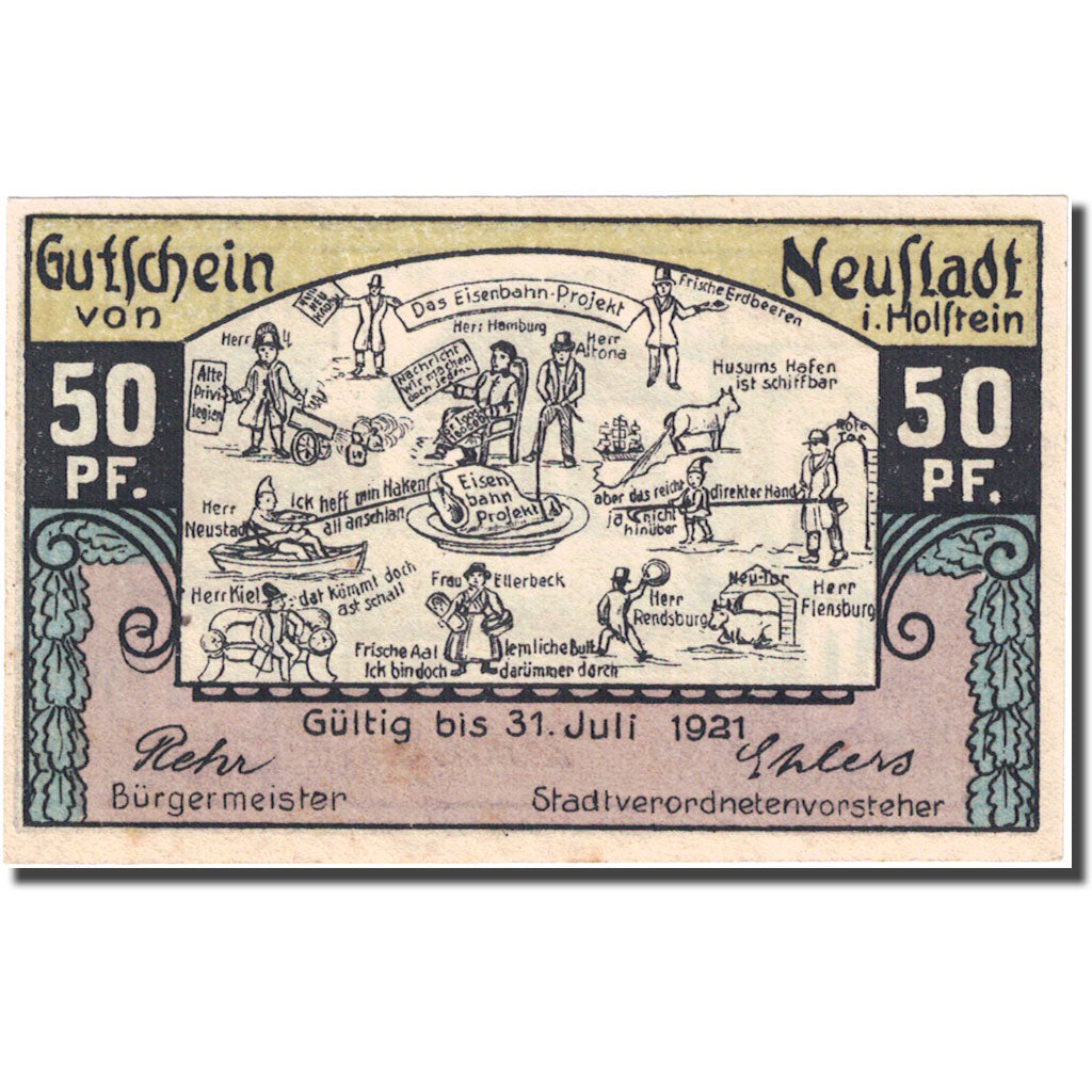 Banconote, Germania, Holstein, 50 Pfennig, personnage 5, 1921 SPL Mehl 963.2a