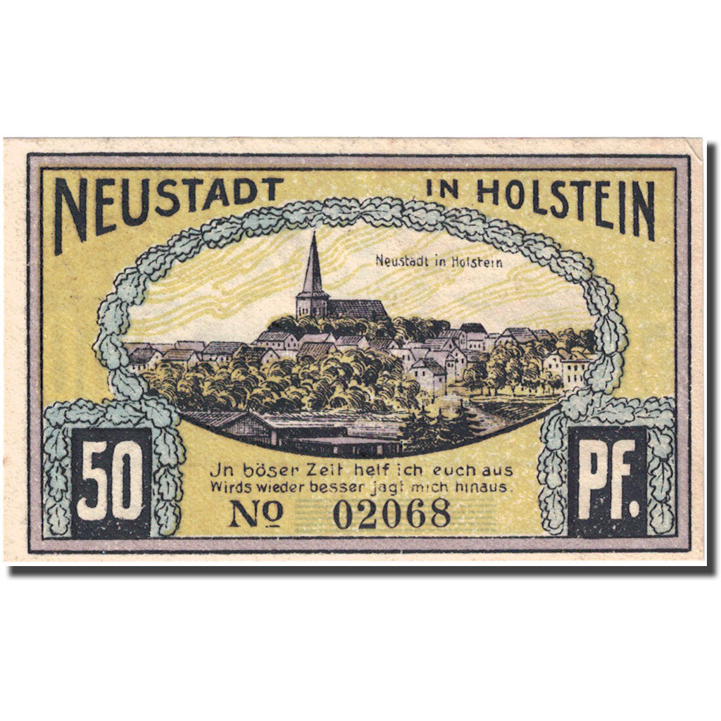 Banknote, Germany, Holstein, 50 Pfennig, personnage 6, 1921 UNC(63) Mehl 963.2a