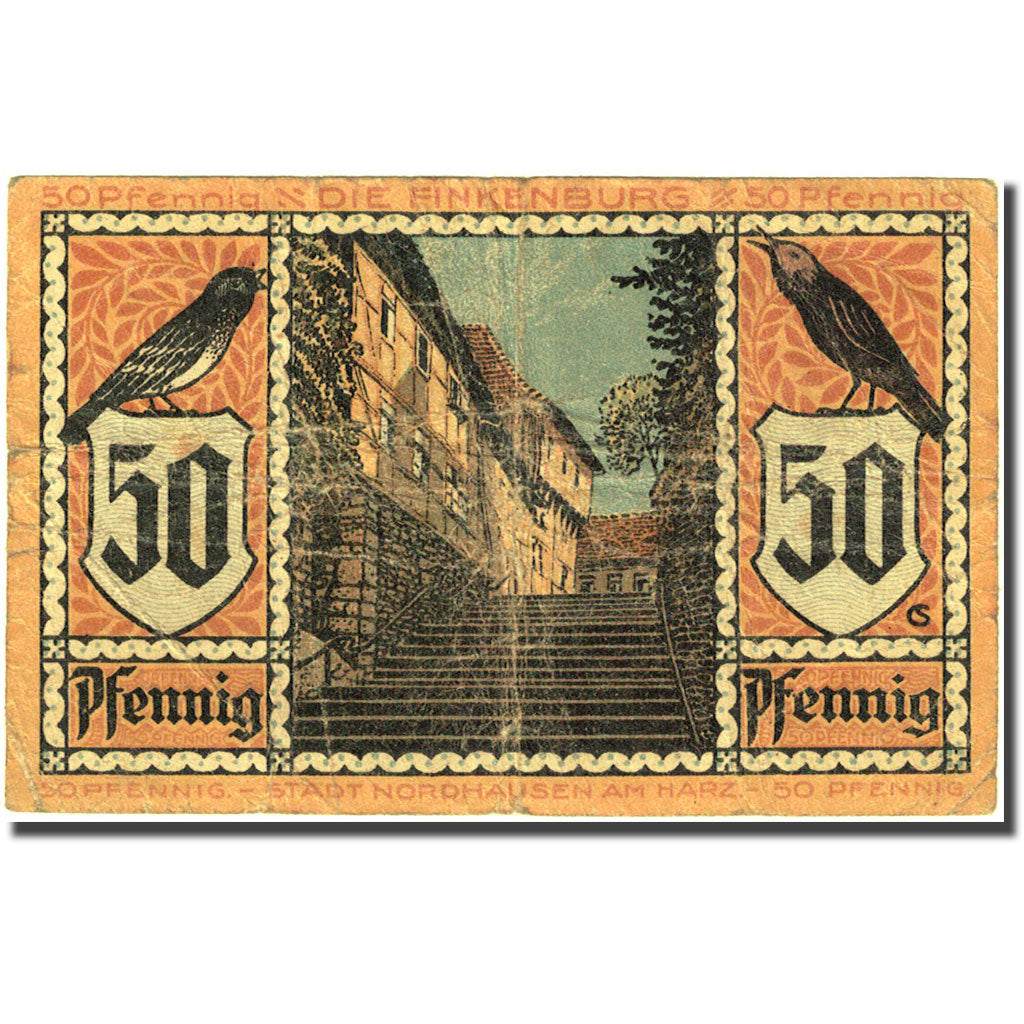 Billete, Alemania, Nordhausen, 50 Pfennig, rue, 1921, 1921-05-01, BC Mehl 987.1f