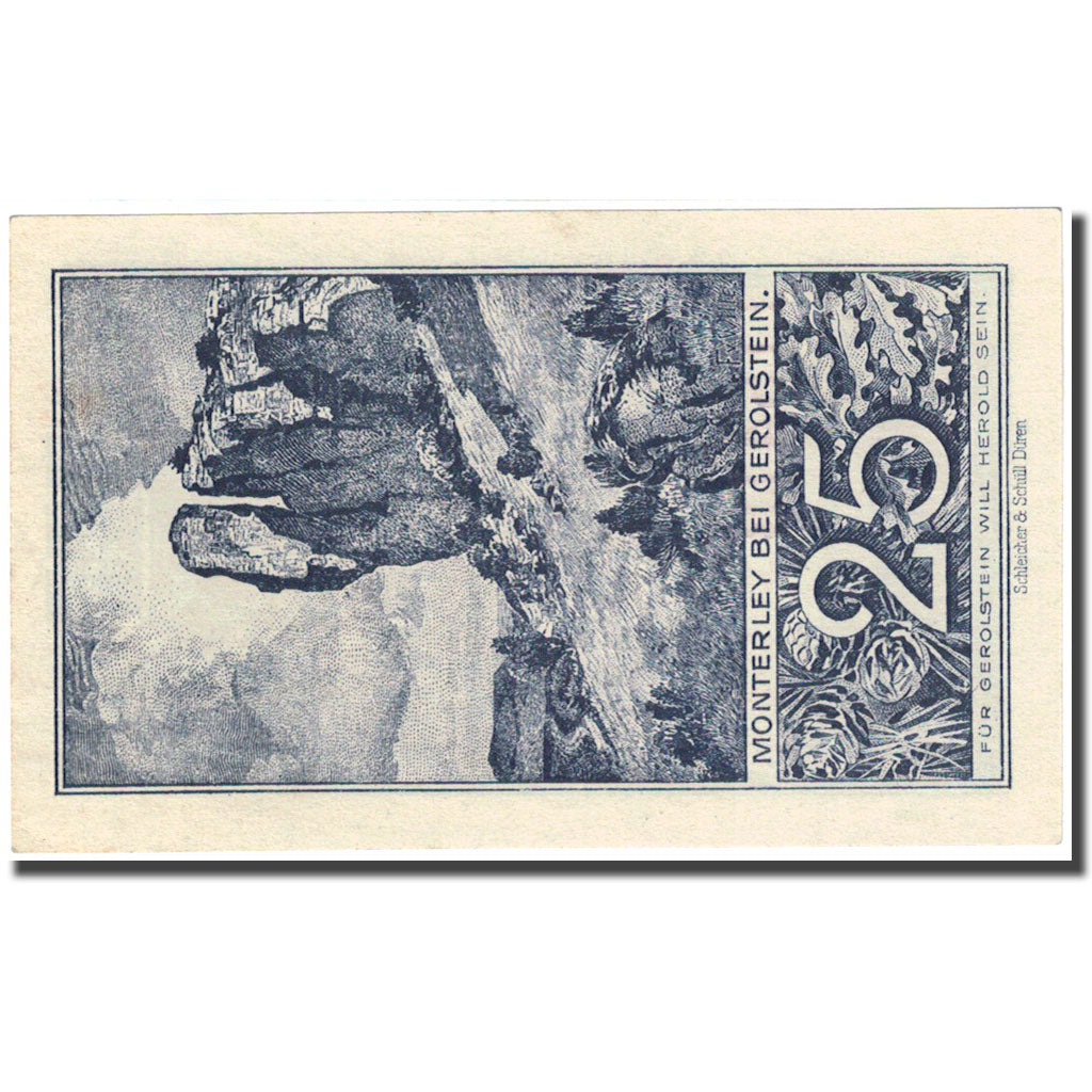 Banknote, Germany, Kreis Daun, 25 Pfennig, montagne, 1920 UNC(63) Mehl D7.1a