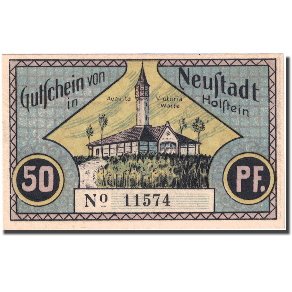 Banknote, Germany, Holstein, 50 Pfennig, personnage 9, 1921 UNC(63) Mehl 963.2a