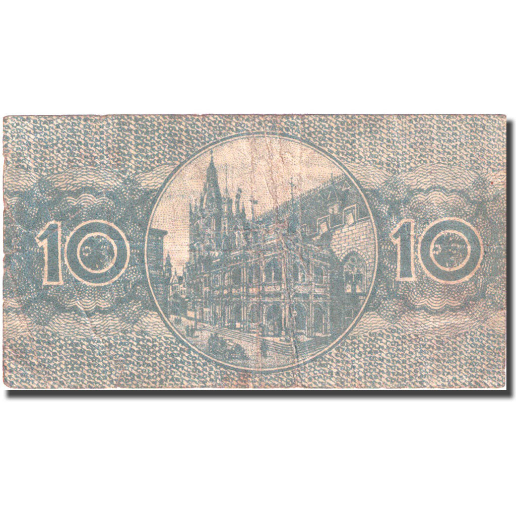 Banknote, Germany, Cöln, 10 Pfennig, Monument, 1918 VF(20-25) Mehl K30.3a