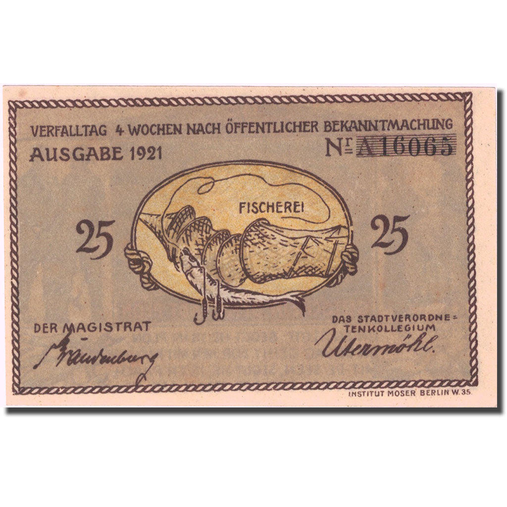 Banknote, Germany, Plön, 25 Pfennig, personnage, 1921, UNC(63), Mehl:1064.1