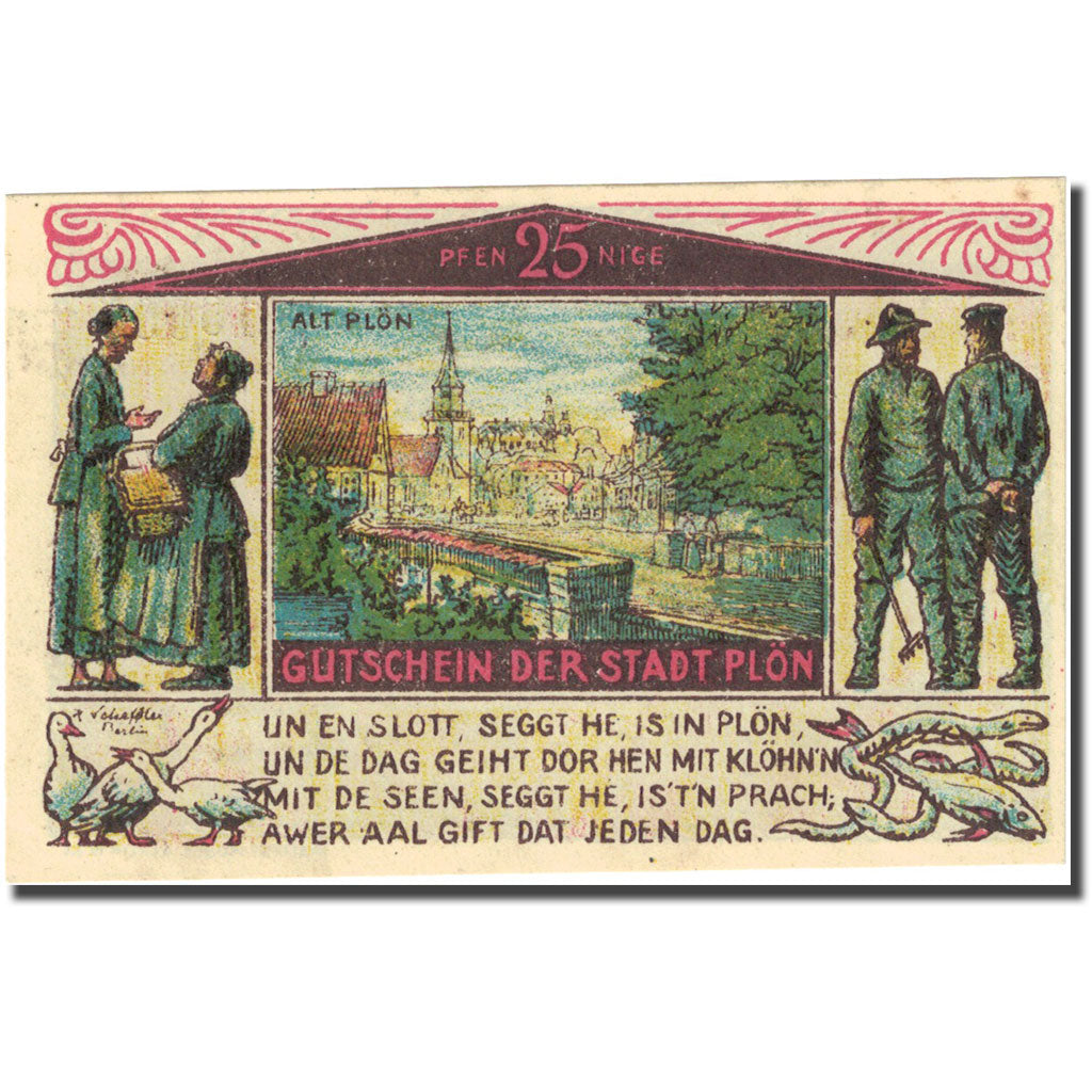 Banknote, Germany, Plön, 25 Pfennig, personnage, 1921, UNC(63), Mehl:1064.1