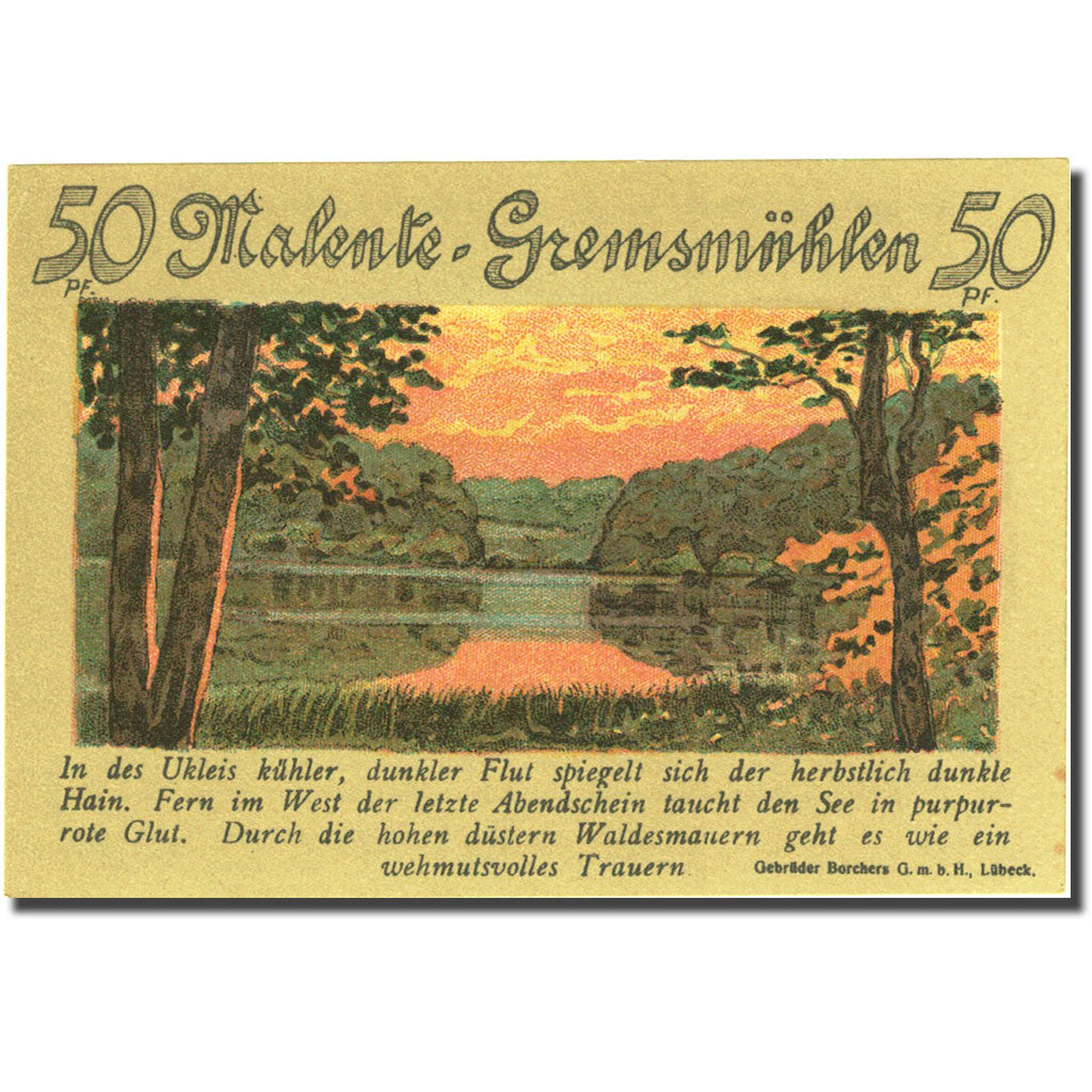 Banknote, Germany, Malente, 50 Pfennig, lac 1, 1921-06-01, UNC(63) Mehl 864.3