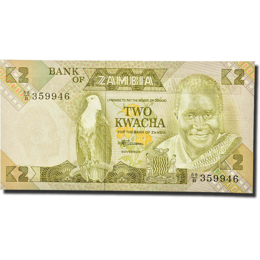 Banknote, Zambia, 2 Kwacha, 1980-1986, Undated (1980-1988), KM:24c, UNC(63)