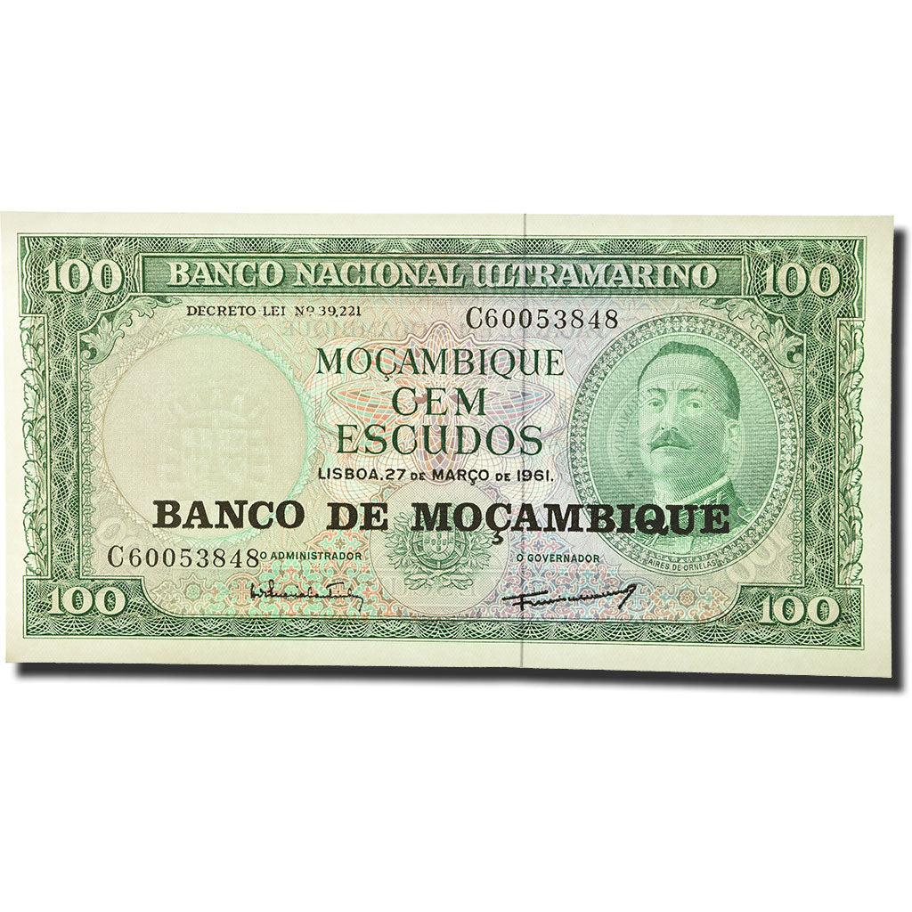 Banknot, Mozambik, 100 Escudos, Undated (1976), 1961-03-27, KM:117a, UNC(63)