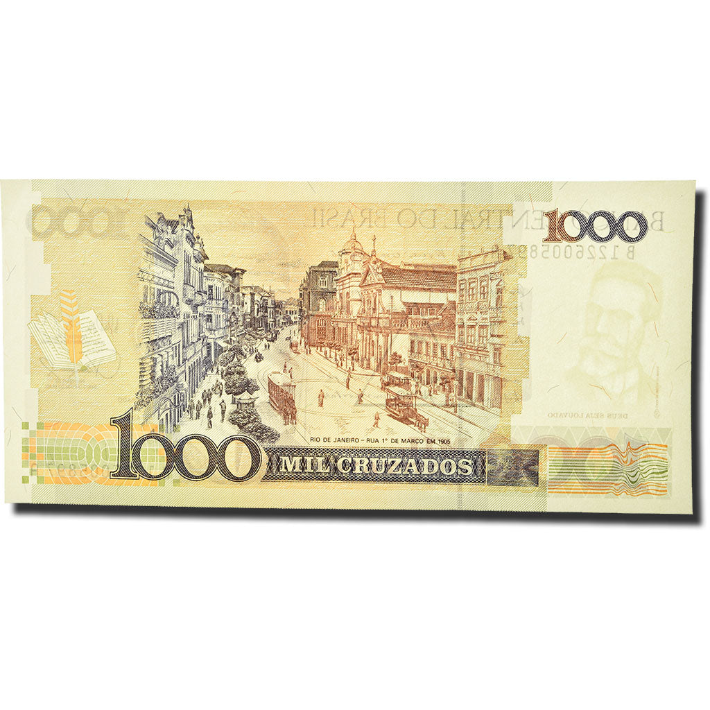 Banknote, Brazil, 1 Cruzado Novo on 1000 Cruzados, 1989, Undated (1989)