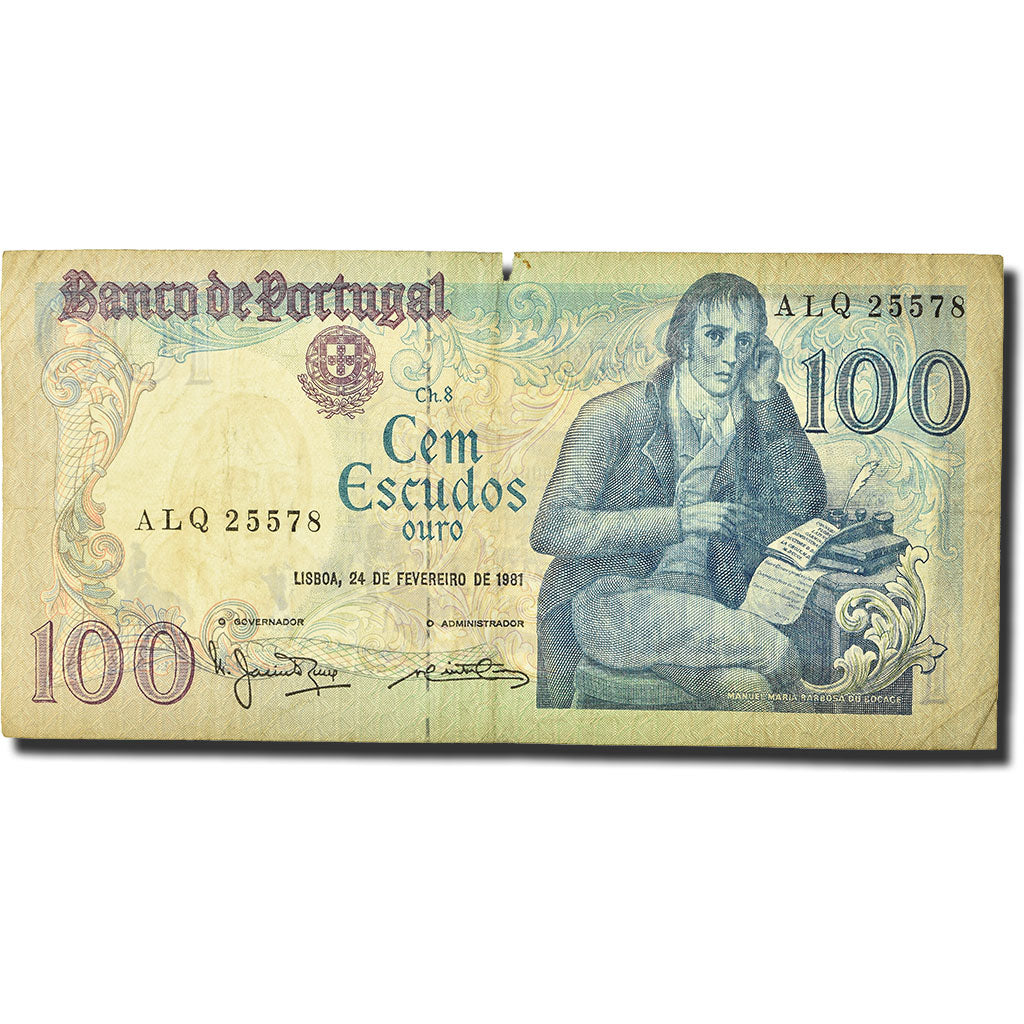 Billet, Portugal, 100 Escudos, 1980-1989, 1981-02-24, KM:178b, TB