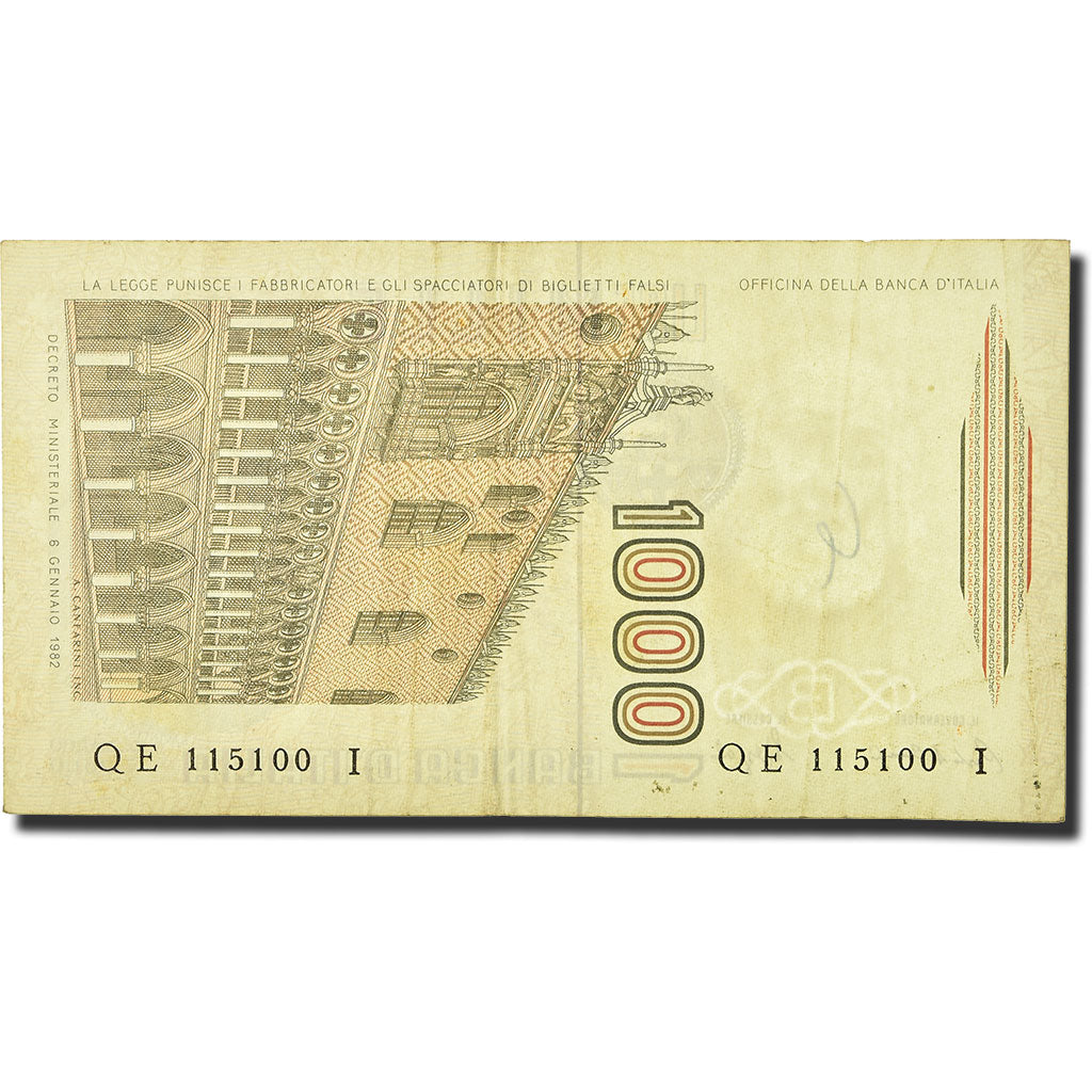 Banknote, Italy, 1000 Lire, 1982-1983, 1982-06-01, KM:109b, EF(40-45)
