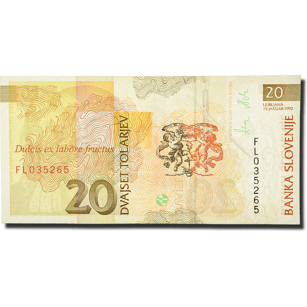 Geldschein, Slowenien, 20 Tolarjev, 1992-1993, 1992-01-15, KM:12a, VZ